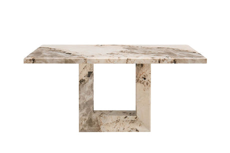 Mocha Gloss Marble 1.6m Large Dining Table Geometric Base
