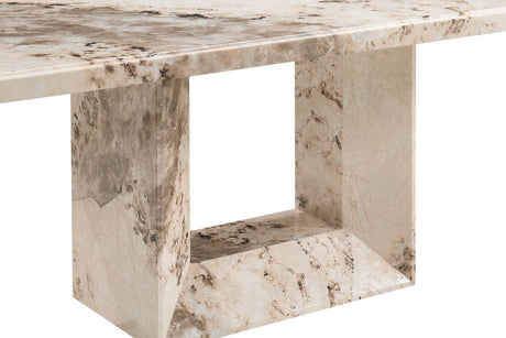 Mocha Gloss Marble 2m Large Rectangular Dining Table