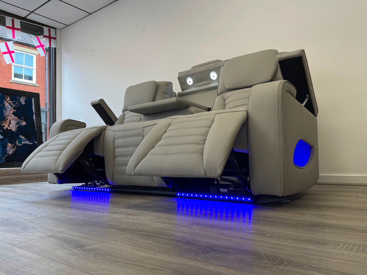 Hermes 3+2 Electric Recliner Sofa Set with LED Lights & Wireless Charging