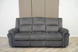Berlin 3+2 Seater Recliner Set – Full Suite in Grey Microfibre