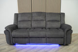 Berlin 3+2 Seater Recliner Set – Full Suite in Grey Microfibre