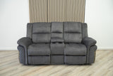 Berlin 2 Seater Electric Recliner – Grey Microfibre Fabric