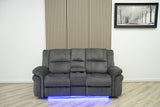 Berlin 2 Seater Electric Recliner – Grey Microfibre Fabric