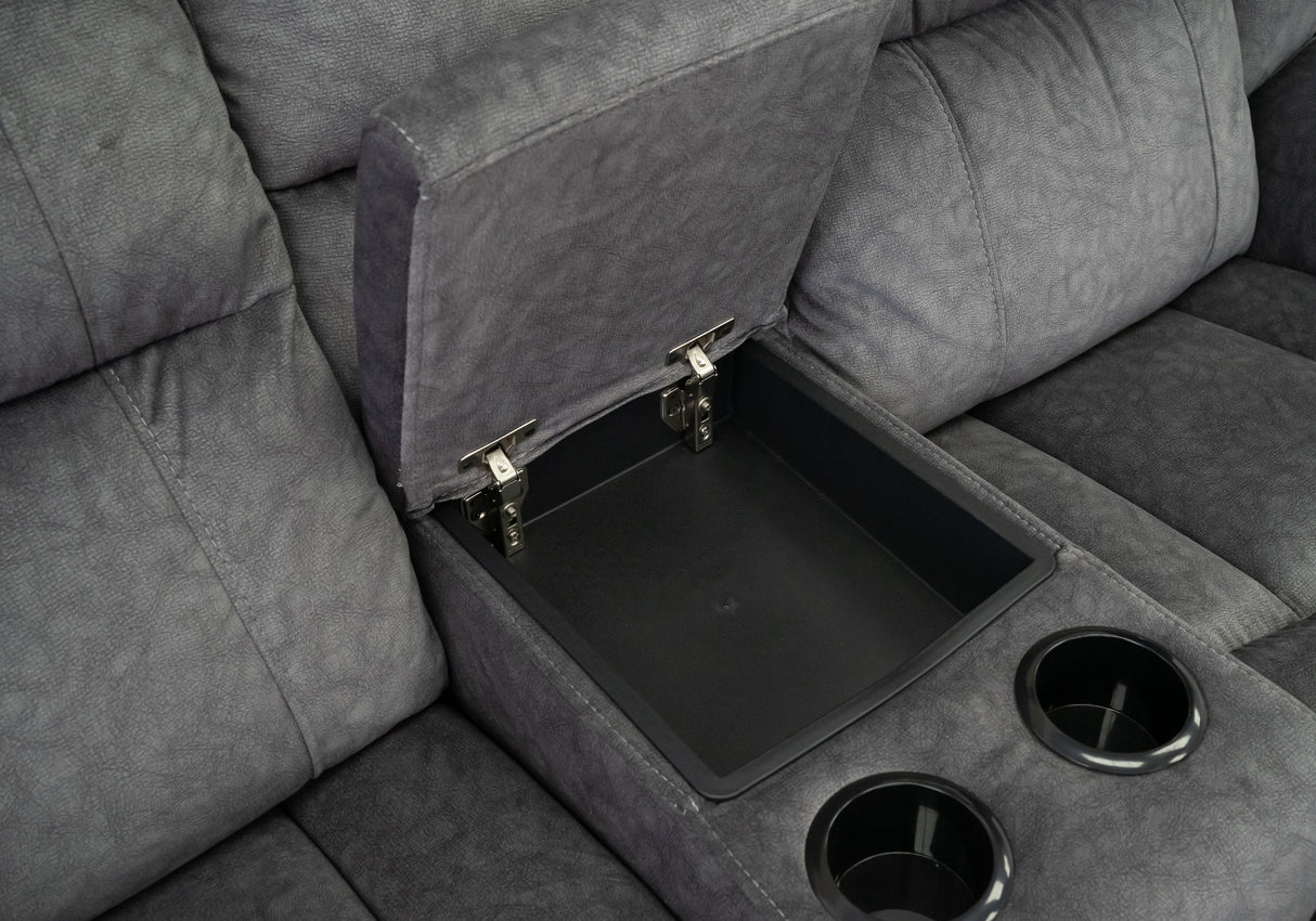 Berlin 2 Seater Electric Recliner – Grey Microfibre Fabric