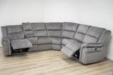 Hudson Grey Fabric Recliner Corner Sofa