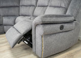 Hudson Grey Fabric Recliner Corner Sofa