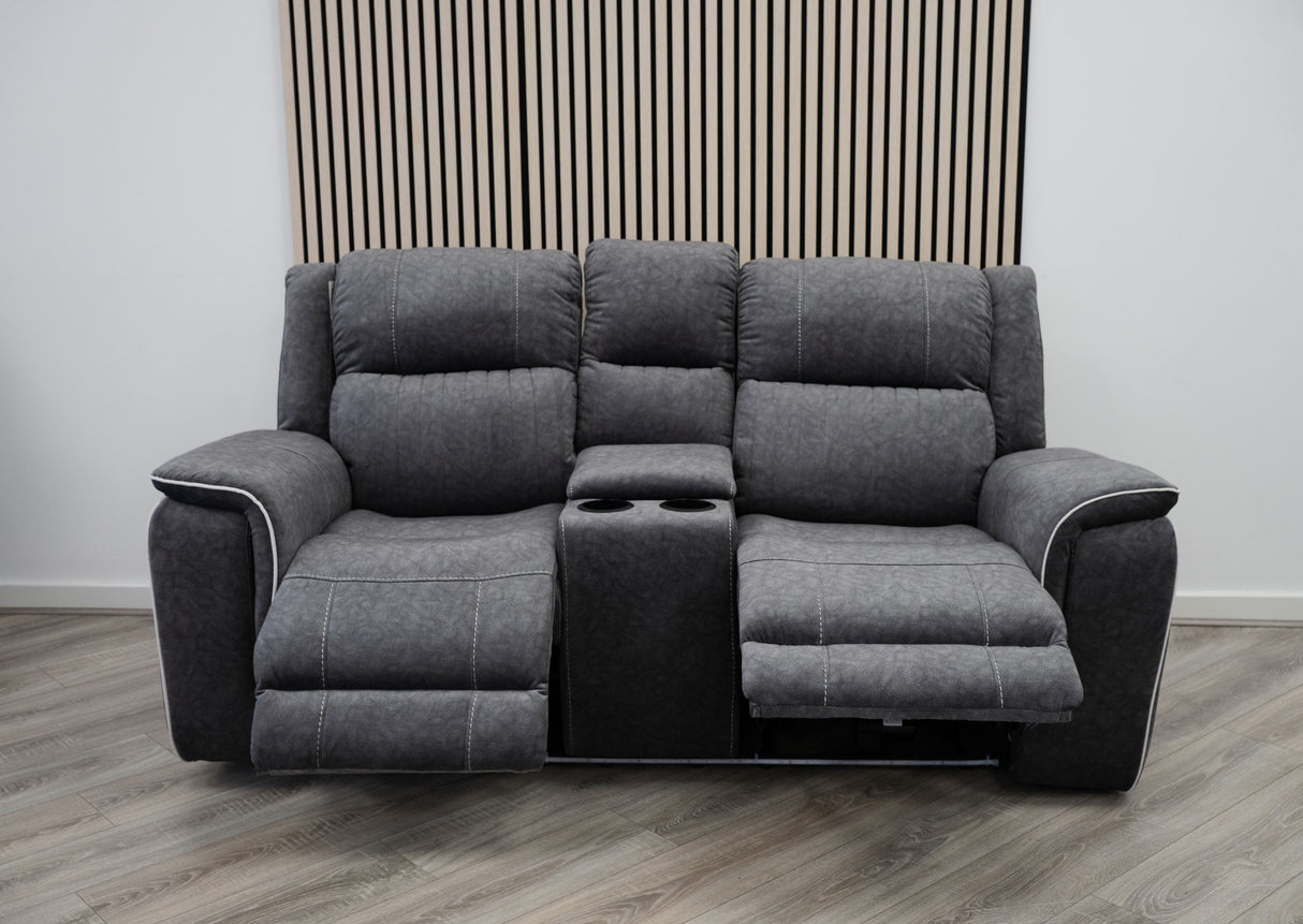 Harlow 3 & 2 Seater Electric Recliner Sofa Set – Grey Fabric
