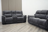 Harlow 3 & 2 Seater Electric Recliner Sofa Set – Grey Fabric