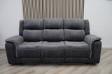 Harlow 3 & 2 Seater Electric Recliner Sofa Set – Grey Fabric