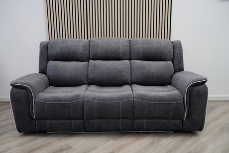 Harlow 3 & 2 Seater Electric Recliner Sofa Set – Grey Fabric