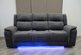 Harlow 3 & 2 Seater Electric Recliner Sofa Set – Grey Fabric