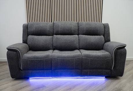 Harlow 3 & 2 Seater Electric Recliner Sofa Set – Grey Fabric