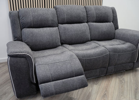 Harlow 3 & 2 Seater Electric Recliner Sofa Set – Grey Fabric