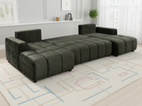 Shanghai Luxury Green U Shape Corner Sofabed