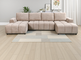 Shanghai Luxury Beige U Shape Corner Sofabed - Ready2Go Furniture