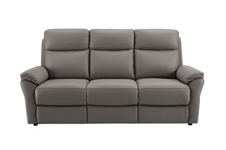 Truffle Leather Large 3 Seater Sofa with Cushioned Arms