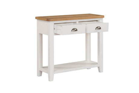 Cashmere Wooden 2 Drawer Console Table Oak Top