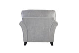 Silver Fabric Upholstered Textured Armchair Dark Legs
