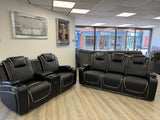 Madrid Leather Electric Recliner Sofa Set With Cupholders and Speakers – 3+2 Seater Sofa Set