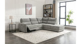 Ellie Chaise Lounge With Power Recliner Corner Sofa - Silver