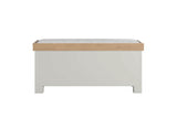 Grey Wooden Bench with 3 Storage Baskets and Fabric Seat Pad