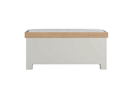 Grey Wooden Bench with 3 Storage Baskets and Fabric Seat Pad