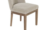 Latte Fabric Dining Chair with Solid Wooden Legs