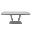 Grey Gloss 120 to 160cm Extending Dining Table with Glass Top