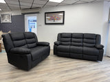 Romeo Recliner Sofa Set – Black (3+2)