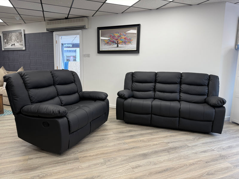 Romeo Recliner Sofa Set – Black (3+2)