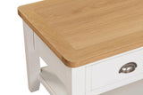 Cashmere Wooden 2 Drawer Coffee Table Oak Top with Shelf