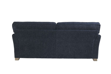 Navy Blue Linen Effect Fabric 3 Seater Sofa
