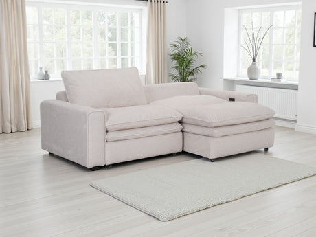 Cloud Beige Fabric 2 Seater Electric Recliner Sofa