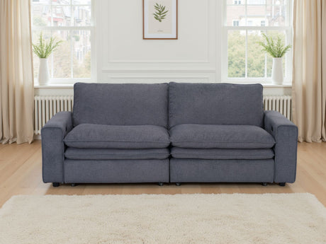 Cloud Grey Fabric 2 Seater Electric Recliner Sofa