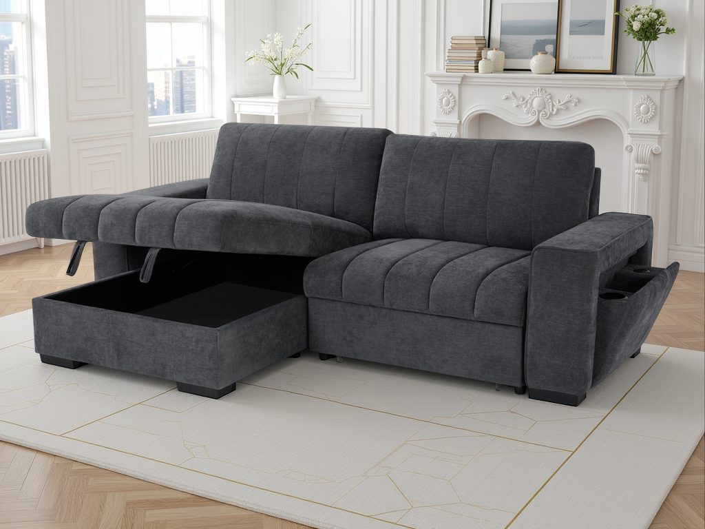Franklin Sofabed Grey Universal Corner - Ready2Go Furniture