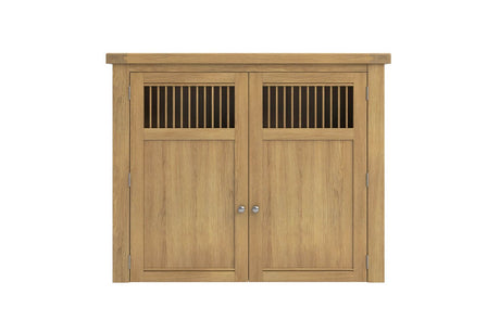 Natural Oak 2 Door Larder Hutch Display Top