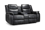 Galaxy Tech Electric Recliner 2 Seater Black Leather