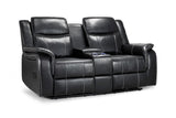 Black Leather 2 Seater Electric Recliner Sofa