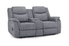Galaxy Tech Recliner Sofa Grey Fabric 2 Seater