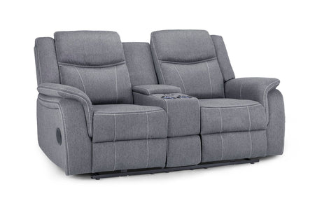 Galaxy Tech Recliner Sofa Grey Fabric 2 Seater