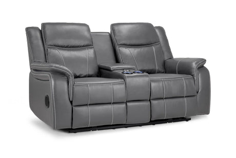 Grey Leather 2 Seater Electric Recliner Sofa