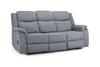 Galaxy Tech Recliner Sofa Grey Fabric 3 Seater