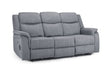 Galaxy Tech Recliner Sofa Grey Fabric 3 Seater