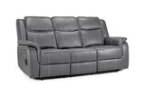 Galaxy Tech Electric Recliner 3 Seater Grey Leather - Ready2Go Furniture