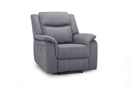 Grey Fabric Electric Recliner Armchair with Armrest