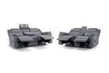 Galaxy Tech Electric Recliner Sofa Grey Fabric 3+2 Set