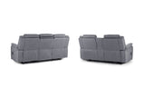 Galaxy Tech Electric Recliner Sofa Grey Fabric 3+2 Set