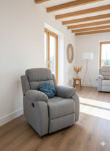 Grey Fabric 3+2+1 Manual Recliner Sofa Set