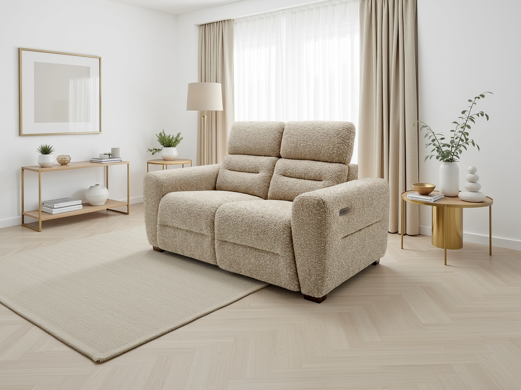 Tokyo Electric Recliner Beige 2 Seater