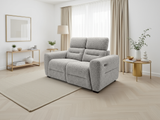 Tokyo Electric Recliner Grey 2 Seater